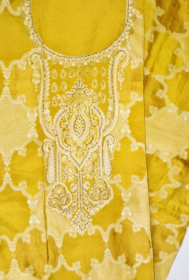 Mysore Sandal Pure Silk Graphic Print Kurta Fabric