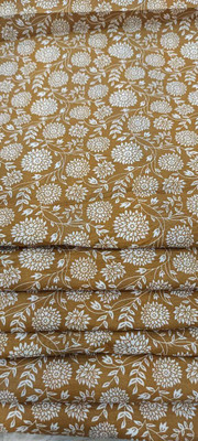 LoomCraftt Cotton Blend Floral Print Kurta Fabric