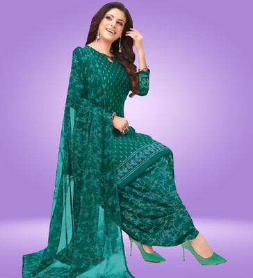 HouseOfCommon Crepe Floral Print Salwar Suit Material