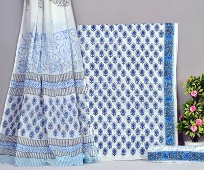 NISHIRE Pure Cotton Floral Print Salwar Suit Material