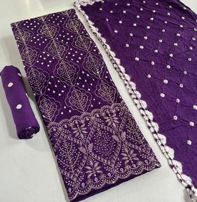 Drashti Creation Cotton Blend Embellished Salwar Suit Material