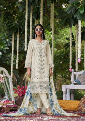 jihan Cotton Linen Embroidered Salwar Suit Material