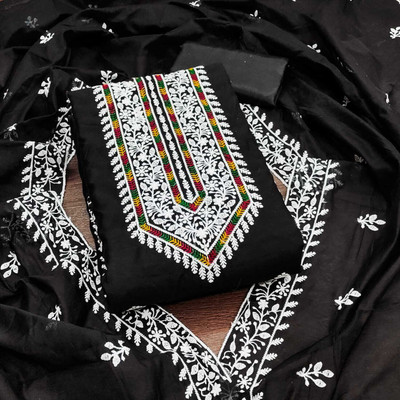 HOUSEEOFCOMMON Chanderi Embroidered Salwar Suit Material
