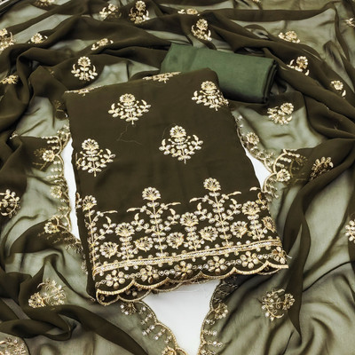 BRJ NX Georgette Embroidered Salwar Suit Material