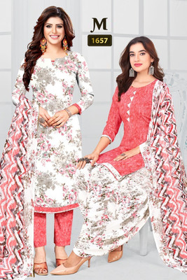 TenTree Crepe Printed Salwar Suit Material