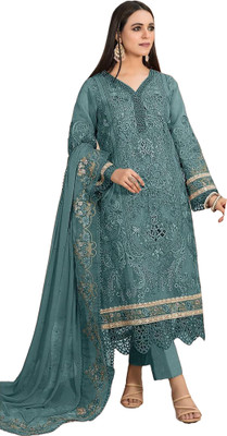 Shreepad Lifestyle Net/Lace Embroidered Salwar Suit Material