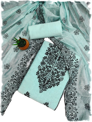stylescope Cotton Blend Embroidered Salwar Suit Material
