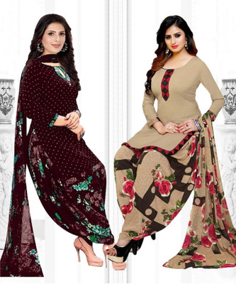 Nirvaan Crepe Solid, Printed, Geometric Print Salwar Suit Material