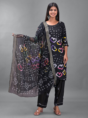 Apratim Cotton Blend Printed Salwar Suit Material