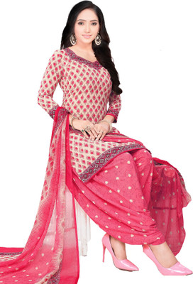 Samah Crepe Floral Print, Printed, Geometric Print Salwar Suit Material