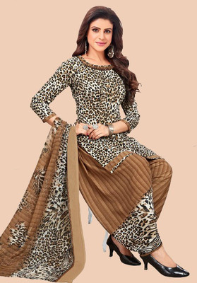 AYKA CLOTHINGS Crepe Printed Kurta & Churidar Material