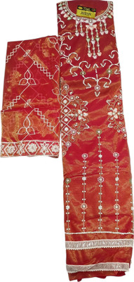 N S Collection Art Silk Embroidered Salwar Suit Material