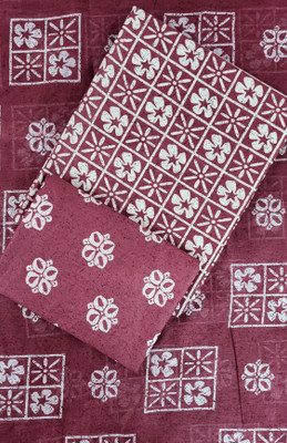 Keshar Cotton Blend Printed Kurta & Churidar Material