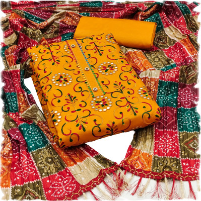 stylescope Polycotton Embroidered Salwar Suit Material