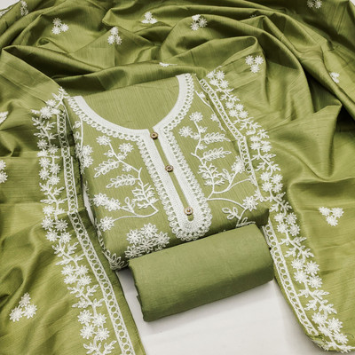 RUDRAA FAB Silk Blend Self Design Salwar Suit Material