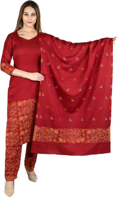 Indo Essence Wool Floral Print Kurta & Palazzo Material