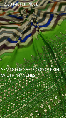 SATKAAR FASHIONS Georgette Embroidered Multipurpose Running Fabric