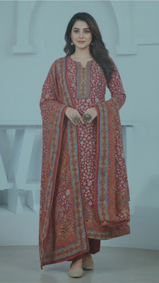 RIDDHI Wool Floral Print Salwar Suit Material