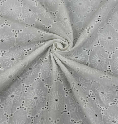 ThreadnThaan Cotton Blend Embroidered Kurta Fabric