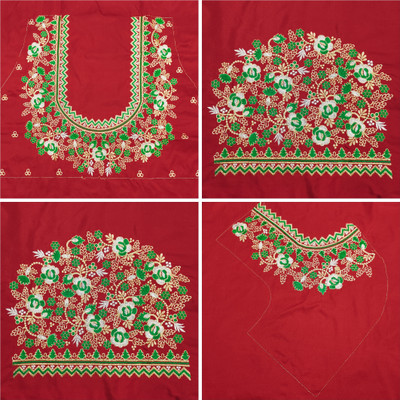 RAJVILASH Cotton Silk Embroidered Blouse Material