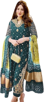 SHAFNUFAB Georgette Embroidered Salwar Suit Material