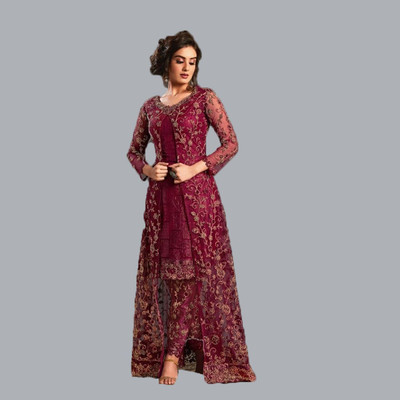 IYALAFAB Net/Lace Embroidered Gown/Anarkali Kurta & Bottom Material