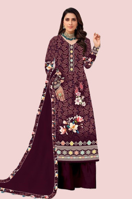SUMEDH handcrafts Muslin Floral Print Kurta & Patiyala Material