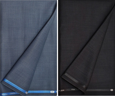 KUNDAN SULZ GWALIOR Cotton Blend Self Design Trouser Fabric