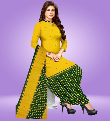 ALSHOP Crepe Self Design Salwar Suit Material
