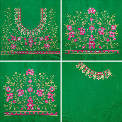 RAJVILASH Silk Blend Embroidered Blouse Material