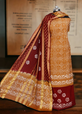 SatSpirited Pure Cotton Printed Salwar Suit Material