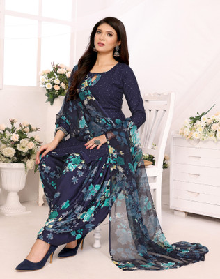 ANJAVI FASHION Crepe Printed Salwar Suit Material