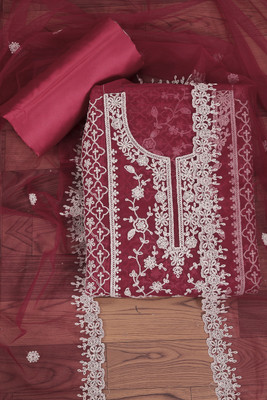 Jaipur Kurti Net/Lace Embroidered Salwar Suit Material