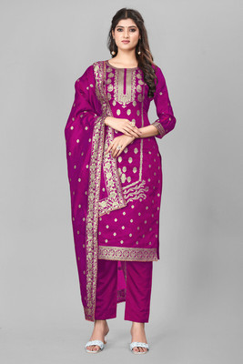 SAUMYA CREATIONS Art Silk Self Design Kurta & Churidar Material