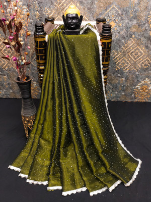 greeva enterprise Embellished Bollywood Jimmy choo Saree(Light Green)