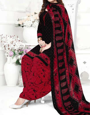 Punjdhan ethnicstore Crepe Printed Kurta & Patiyala Material