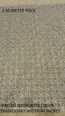 SATKAAR FASHIONS Georgette Embroidered Multipurpose Running Fabric