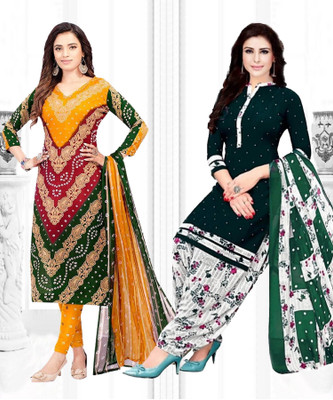 INITHI Crepe Printed Salwar Suit Material