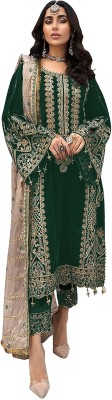 ZONFAB Georgette Embroidered Salwar Suit Material