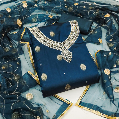 Tasrika Organza Embellished Salwar Suit Material