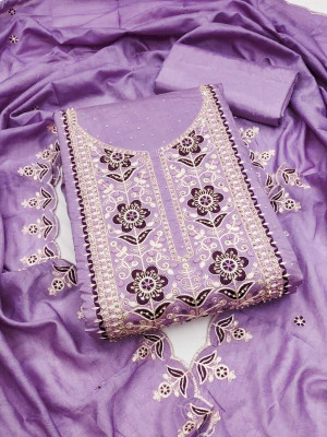 ICCHIT FAL Cotton Silk Embroidered Salwar Suit Material