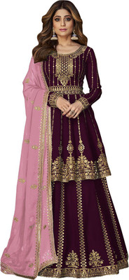 Gangotri Georgette Embroidered Kurta & Palazzo Material