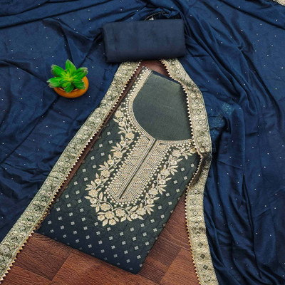 Peachmode Jacquard Self Design Salwar Suit Material