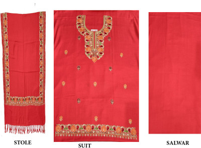 Vrinde Wool Embroidered Salwar Suit Material