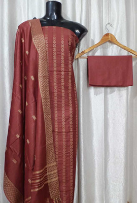 Aamir Fashion Textile Tussar Silk Dyed, Self Design Salwar Suit Material