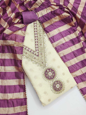 NF FAB Silk Blend Printed Salwar Suit Material