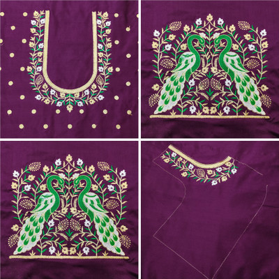 RAJVILASH Cotton Silk Embroidered Blouse Material