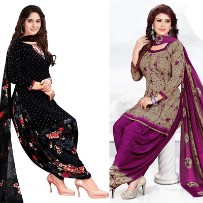 Caoimhe Crepe Solid, Printed Salwar Suit Material