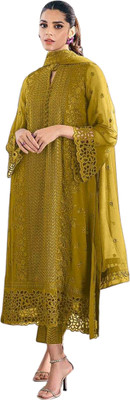 SHREEPAD ENTERPRISE Georgette Embroidered Salwar Suit Material