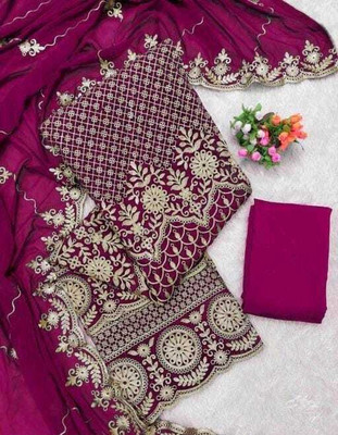 Stylebhawani Georgette Embroidered Salwar Suit Material
